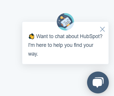  Image is a screenshot of the chatbot on Hubspot’s home page and an example of conversational content