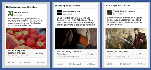 Facebook paid ads example