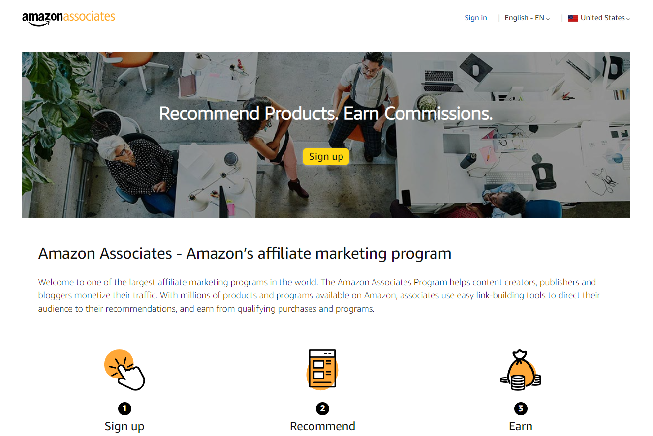 Amazon Associates affiliate marketing program